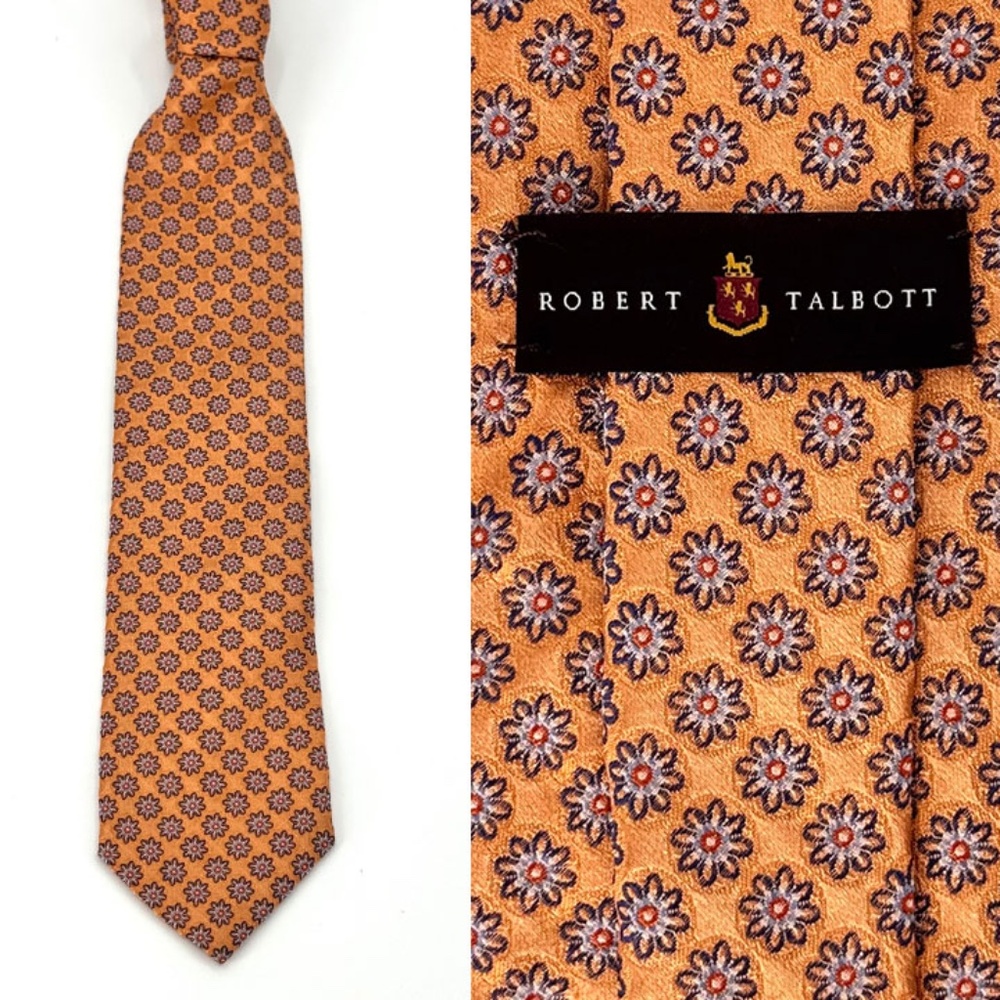 VTG Robert Talbott 100% Italian Silk Floral Necktie